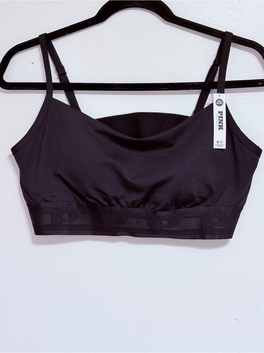 PINK Victoria's Secret Women's Black ULTIMATE SCOOP SPORTS BRA XL NWT